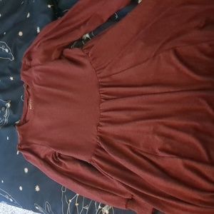 Burgundy Long Sleeve Dress